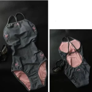 Maillot de bain une pièce triangulaire sexy pour femme, idéal pour l'entraînement et la compétition, en polyester respirant.