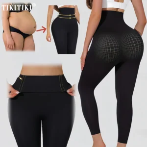 Leggings gainants taille haute gainants et amincissants pour femme, pantalon de yoga push-up, collants sans pieds