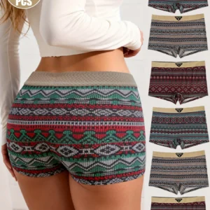Lot de 6 sous-vêtements féminins style bohème rétro, boxers respirants et confortables pour éviter de dévoiler sa culotte.