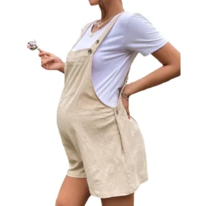 Combinaisons de maternité mi-longues, grandes tailles, mode été, barboteuses pour femmes enceintes, salopettes de grossesse unies en coton