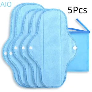 Lot de 6 serviettes hygiéniques réutilisables en polaire, lavables, pour adultes.