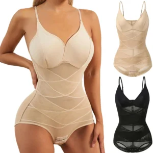 Body gainant pour femme, culotte gainante intégrale, sous-vêtements sans coutures, sexy, ventre plat, corset sous-poitrine en maille affinant