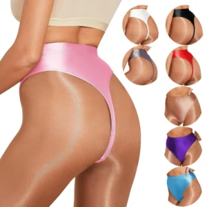 string sexy brillant pour homme, pantalon taille haute, string en T lisse et brillant, lingerie masculine gay, sous-vêtements