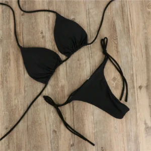 Maillot de bain d'été pour femme, ensemble bikini sexy, soutien-gorge push-up rembourré, string, deux pièces, tenue de plage, maillot de bain sexy.