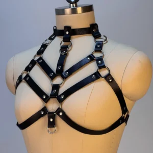 Harnais pour femme, harnais sexy en cuir PU orné de clous, lingerie fétichiste, ceinture sexy, accessoire de lingerie bondage