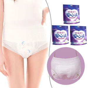 Lot de 3 culottes menstruelles jetables (tailles L/XL) pour femmes adultes, respirantes et à absorption rapide, utilisables après l'accouchement.