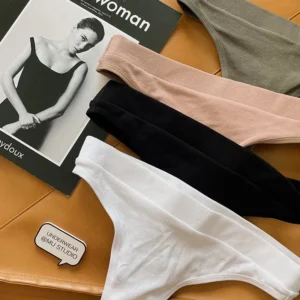 String sexy pour femme, culotte de sport en coton sans coutures, couleur unie, style bikini.