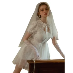Nouvelle collection : Robe de mariée sexy en dentelle pour femme, idéale pour un jeu de rôle, une lune de miel, un cosplay, une soirée ou une nuisette.