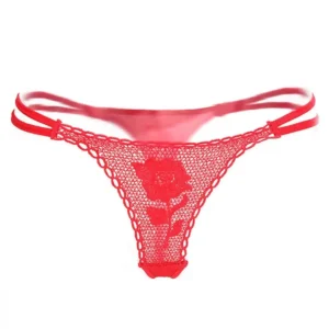 Lingerie string romantique et créative pour Noël, sous-vêtements sexy pour femmes, strings en dentelle, culottes string en V