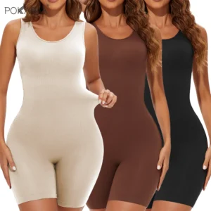 POKARLA Body gainant sexy, couvrance intégrale, amincissant les cuisses, épaules larges, sans coutures