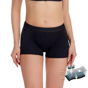Culotte menstruelle pour femme, flux abondant, 4 couches, en coton anti-fuites, type boxer absorbant.